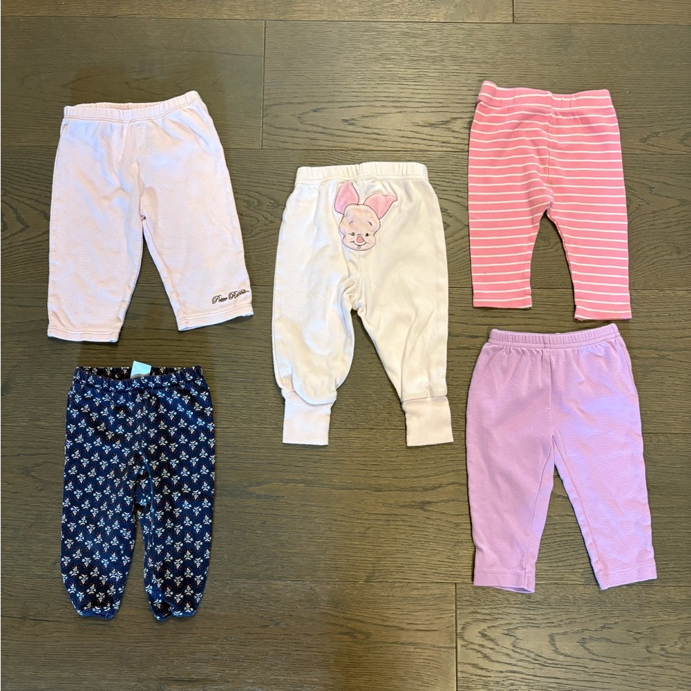 Baby girl assorted pants 3-6M (new or EUC)